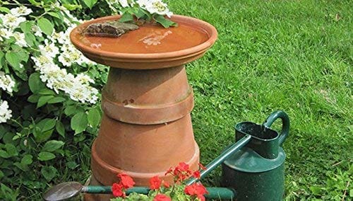 Om Craft Villa Terracotta Earth Brown Round Bird Bath