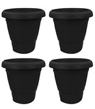 VGreen Plastic Planter Pots with Tray (Pack of 4)