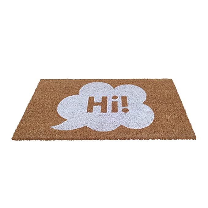 Mats Avenue HI Printed Natural Coir Doormat (40x70cm), Brown