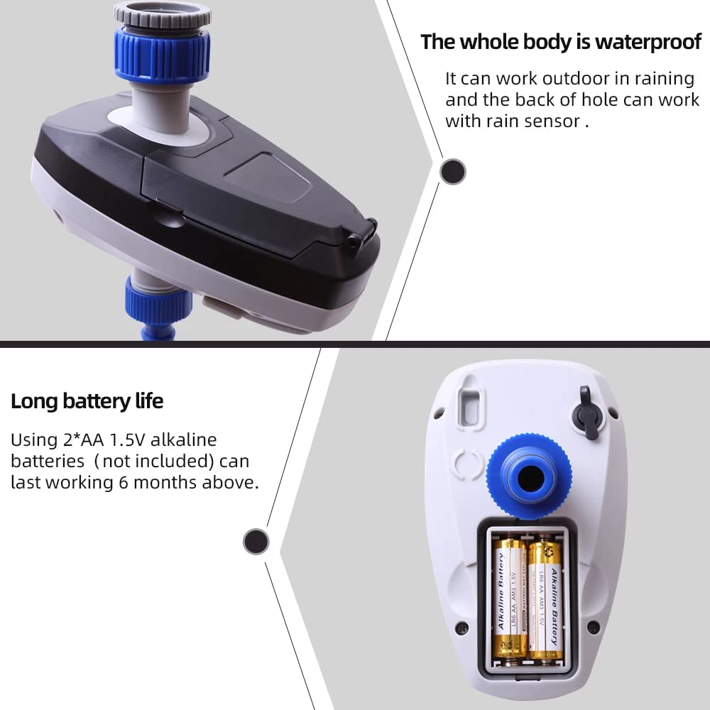 Agromato Aqualin LCD Display Garden Water Timer With Rain Sensor Port (Universal Adaptor)