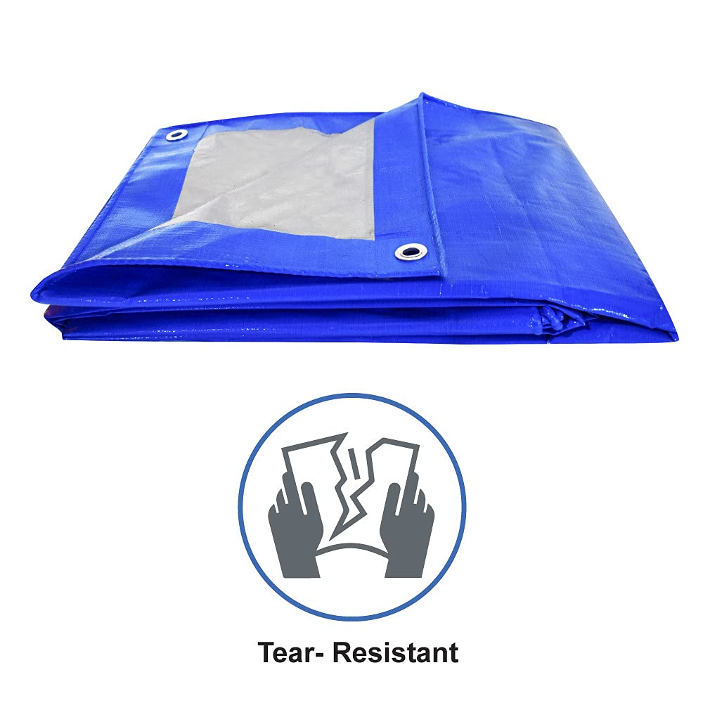 Mipatex Tarapaulin Sheet (3 Feet, 200 GSM, Blue/Silver)