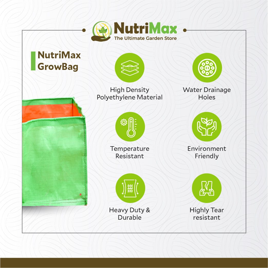 Nutrimax 200 GSM HDPE Grow Bags 60 x 12 x 12 inch Outdoor Plant Bag