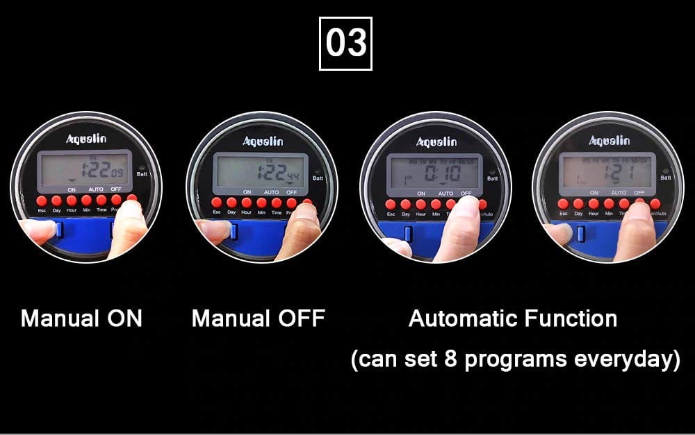 Aqualin Automatic Ball Valve Drip Irrigation Timer (LCD Display And Rain Sensor Port)