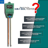 FreshDcart Solar Powered Plant Sensor - 3-in-1 Soil Moisture Level, pH Acidity Meter & Light Level