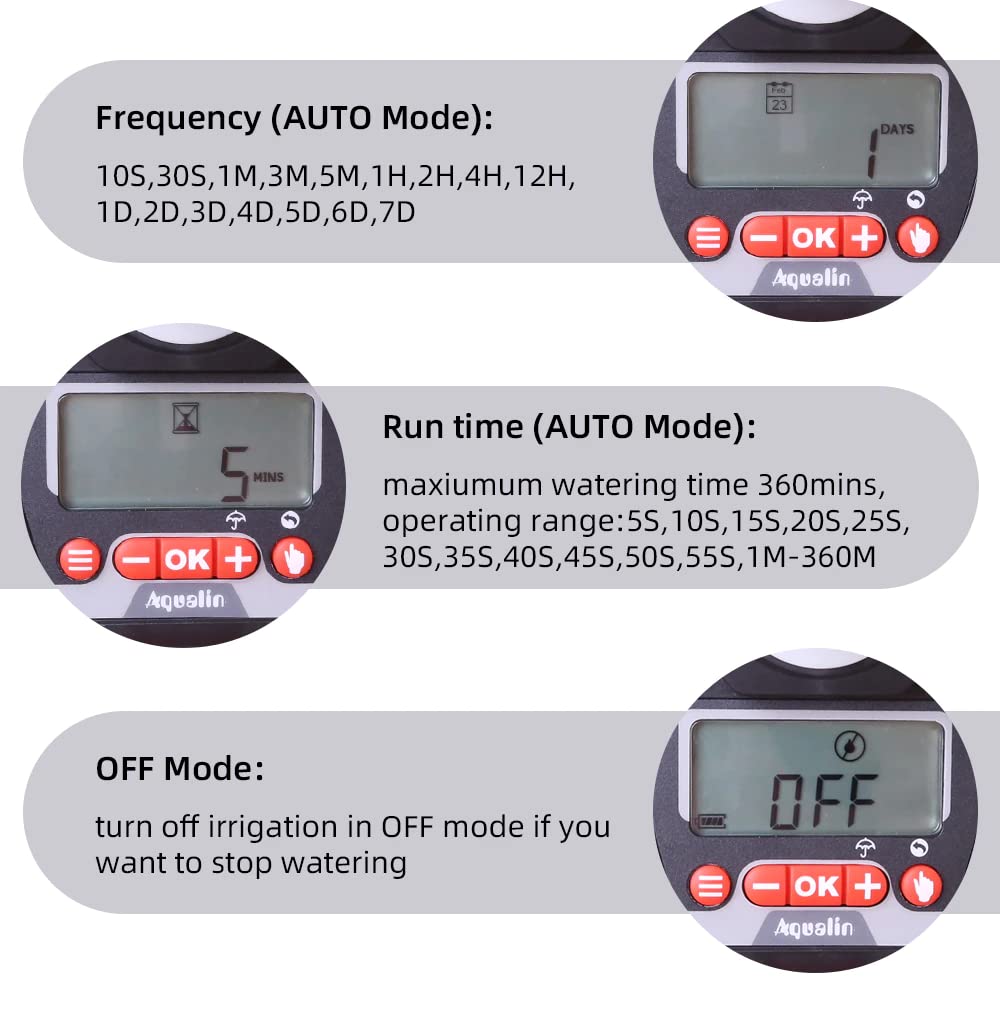 Agromato Aqualin LCD Display Garden Water Timer With Rain Sensor Port (Universal Adaptor)