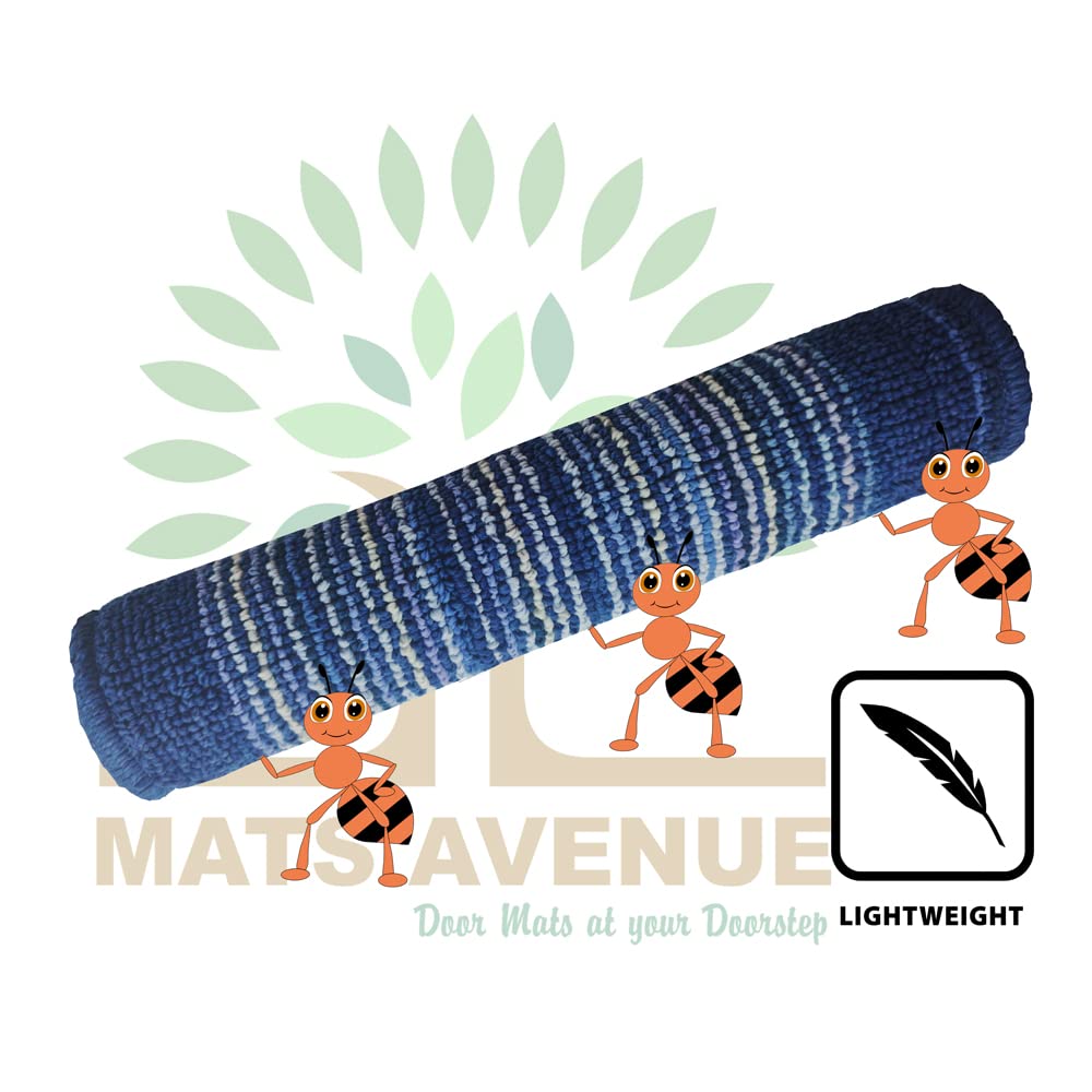 Mats Avenue Super Absorbent Anti Slip Blue Stripes Microfiber Mat (40x60cm)