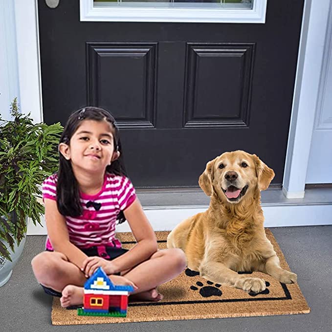 Mats Avenue Rubber Backed Family Theme Coir Door Mat Multi Color (40x60cm)