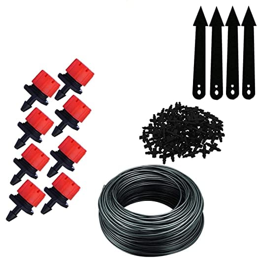 DASHANTRI Drip Irrigation Watering Plants Kit Line Supply 4mm, Drip Emitters, Pin Connectors & Emitter Stacks