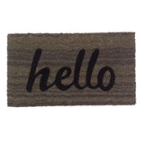 Mats Avenue Hello Print Solid Bigger Coir Door Mat (40x70cm), Iconic Grey