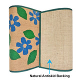 Mats Avenue Jute Printed Anti Slippery Floral Carpet (40x90cm)