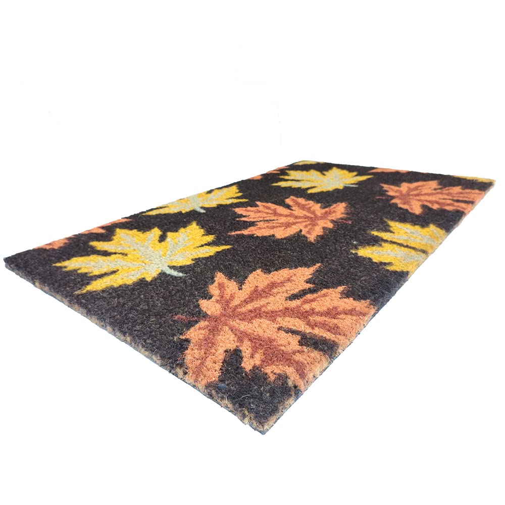 Mats Avenue Coir and Rubber Floral Pattern Hand Printed Multi Color Mat (45x75cm)