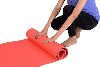 Kushuvi Anti-Skid 6 Feet Long Extra Thick Yoga Mat (Red)