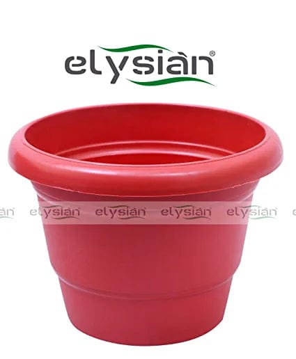 Elysian Heavy Duty Circular Shape Plastic Pot (13 cms), Brown