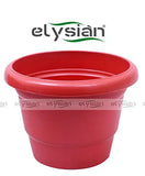 Elysian Heavy Duty Circular Shape Plastic Pot (13 cms), Brown