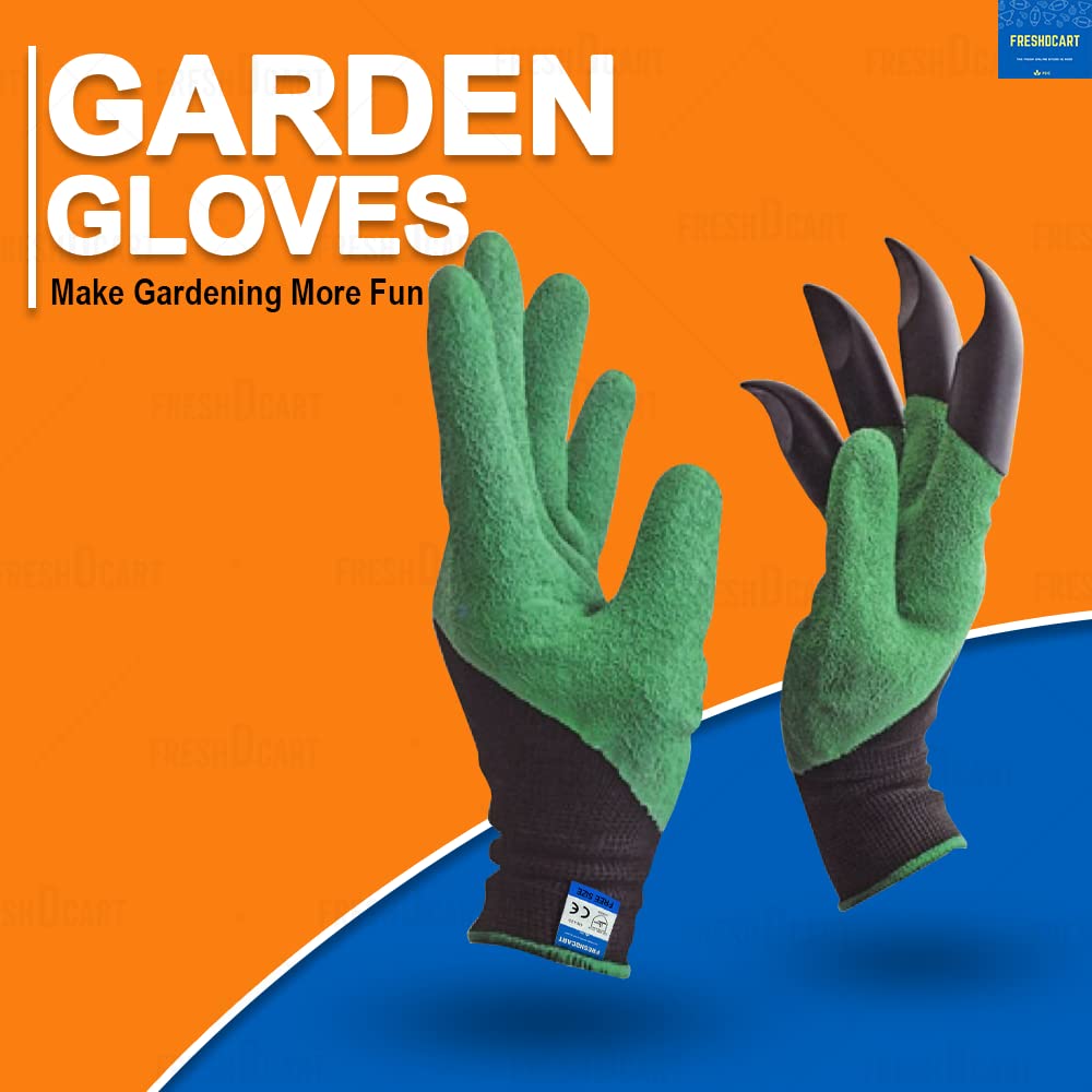 FreshDcart Gardening Gloves (With ABS digging claws on Right Hand, Free-Size)