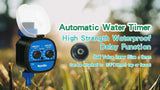 Agromato Automatic Ball Valve Garden Drip Irrigation Water Timer System (Batteries Included)