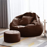 Kushuvi XXXXL Bean Bag with Footrest & Cushion (Faux Leather) With Beans