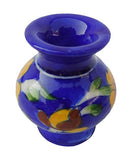 Om Craft Villa Blue Ceramic Flower Vase (5cm x 5cm x 7.5cm)