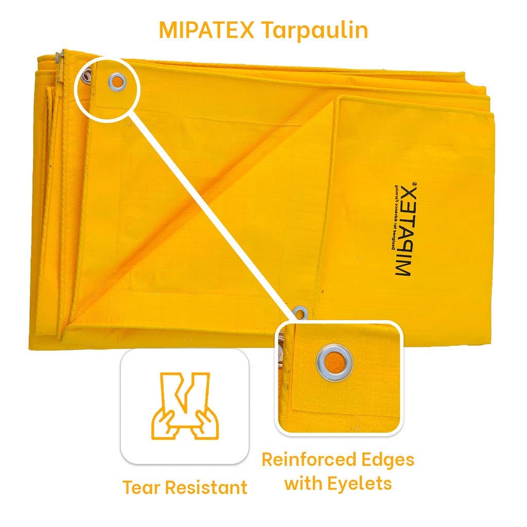 Mipatex Tarapaulin Sheet (36ft x 30ft, 200 GSM, Yellow)