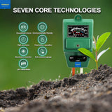 FreshDcart Solar Powered Plant Sensor - 3-in-1 Soil Moisture Level, pH Acidity Meter & Light Level