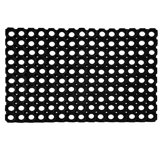 Mats Avenue Rubber Outdoor Doormat (40x60cm, Black with Holes) - Set of 5