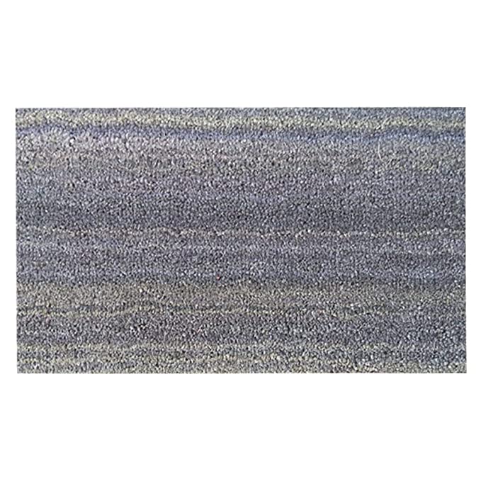 Mats Avenue Aesthetic Stripes Solid Color Coir Door Mat (40x70cm), Iconic Grey