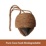 Mats Avenue Coconut Husk Hand Crafted Hanging Pot With Metal Clip (60x17 cm)