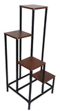 Akura 4 Tier Metal Planter Stand (Wooden Finish)