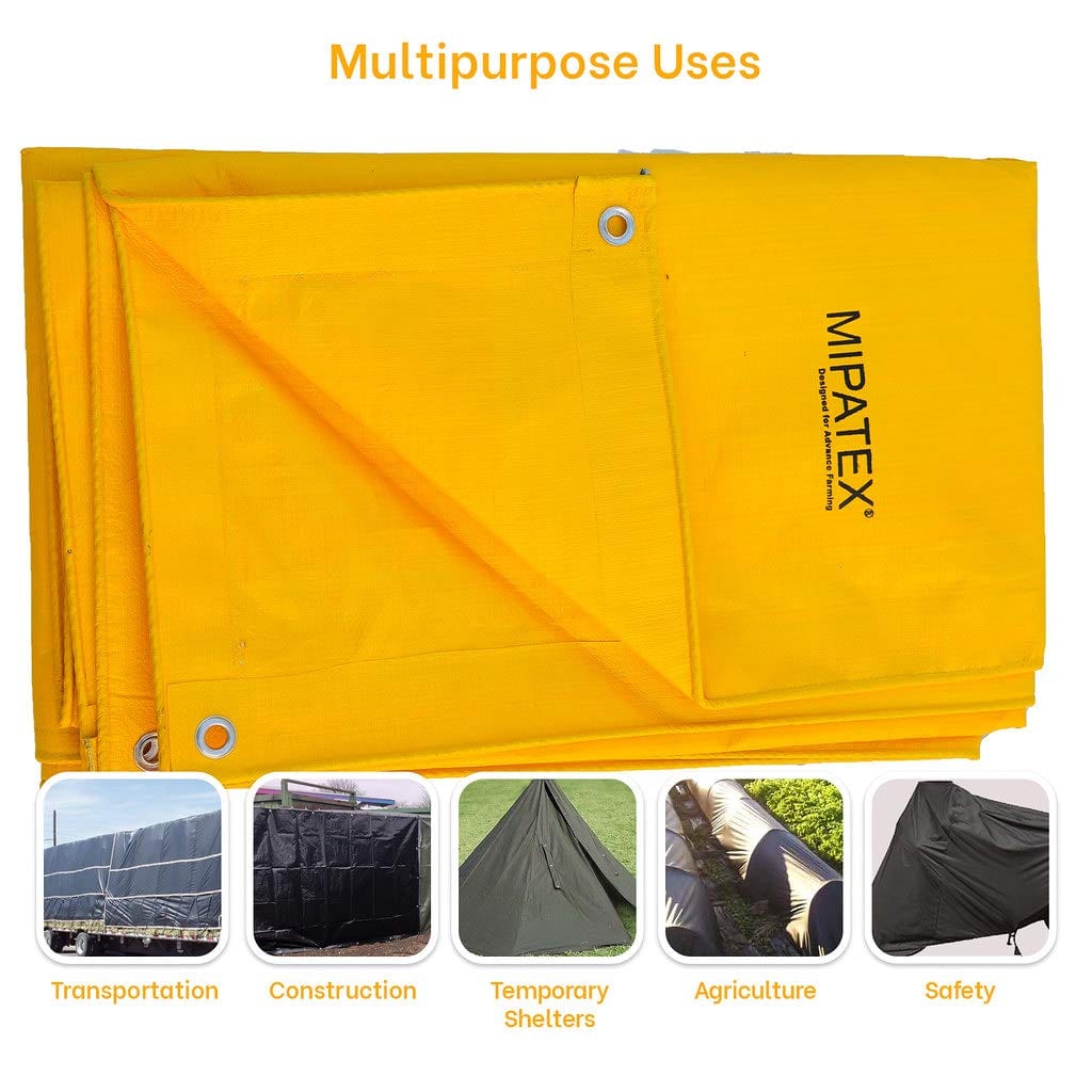 Mipatex Tarpaulin Sheet (150 GSM, Yellow)