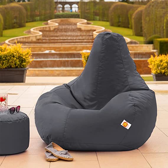 Kushuvi Bean Bag Filled With Beans & Stool (Faux Leather)