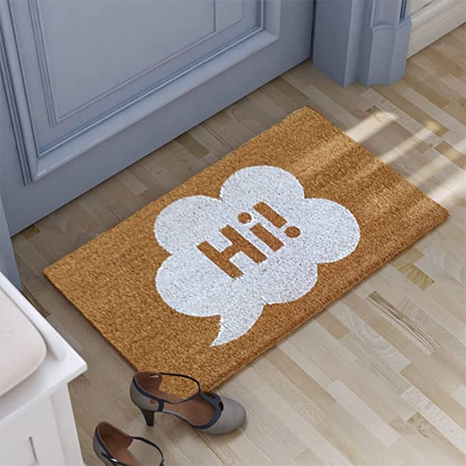 Mats Avenue HI Printed Natural Coir Doormat (40x70cm), Brown