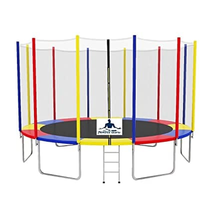 Fitness Guru Trampoline for Kids with Safety Enclosure Net, Canopy and Ladder (6Ft)