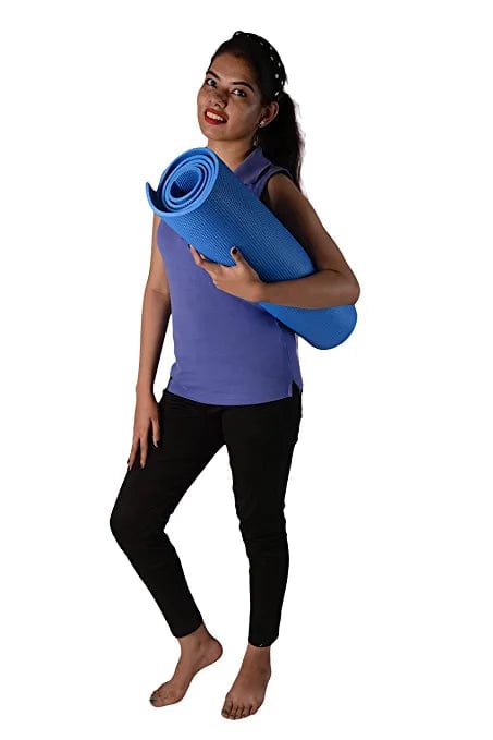 Kushuvi Anti-Skid 6 Feet Long Extra Thick Yoga Mat (Blue)