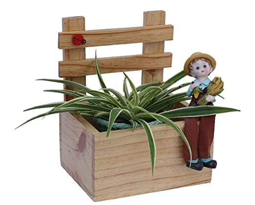 The Weaver's Nest Wooden Planter, Multi Utility Storage Box (18.5 x 23 x 16 cm)