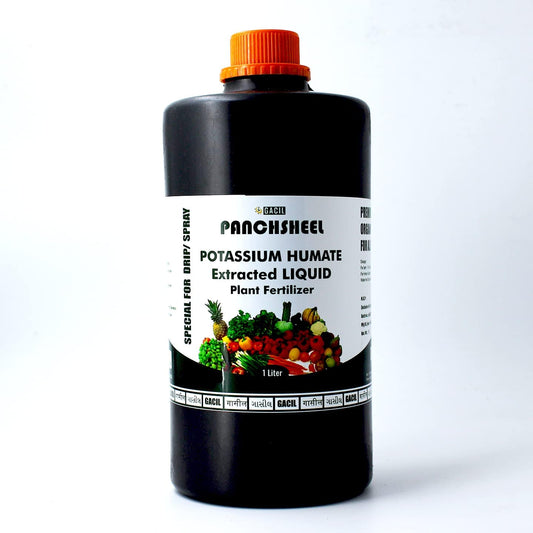 Gacil Potassium Humate Organic Liquid Fertilizer Natural Growth Promoter (1 Liters)