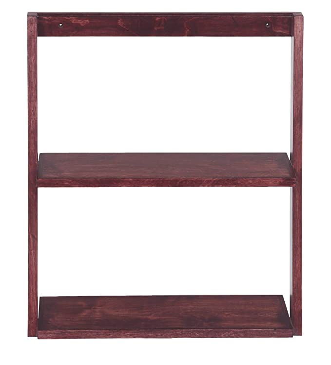 Lycka Birch Wood Wall Mounted 2 Tier Ladder Shelf