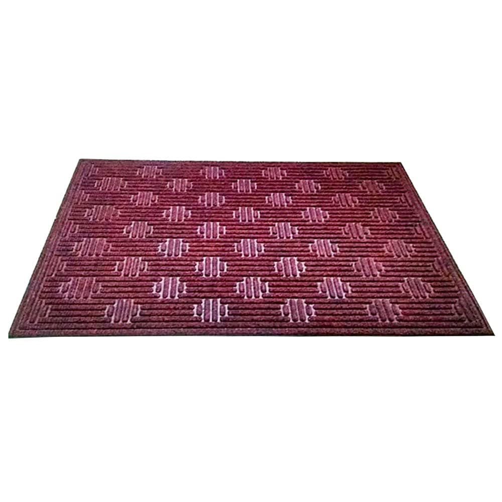 Mats Avenue Two Heavy Duty Light Weight Flexible Rubber and PP Doormats (40x60cm), Vibrant Red and Chocolate