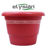 Elysian Heavy Duty Circular Shape Plastic Pot (13 cms), Brown