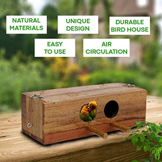 Elysian Decorative Wooden Bird House for Garden (25x9.5x8 cm)