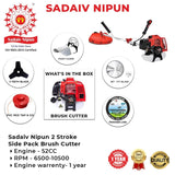 SNE Heavy Duty 52cc 2-Strock Brush Cutter With All Attachment (Side Pack)