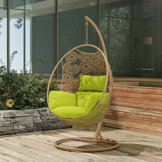 Dreamline Single Seater Hanging Swing With Stand For Balcony & Garden (Round Design)