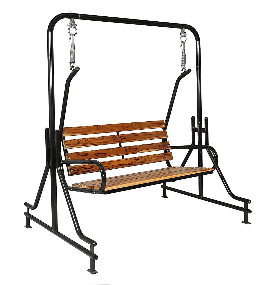 Kaushalendra Swing Jhula - Teak Wood - With Iron Stand (2 seater)