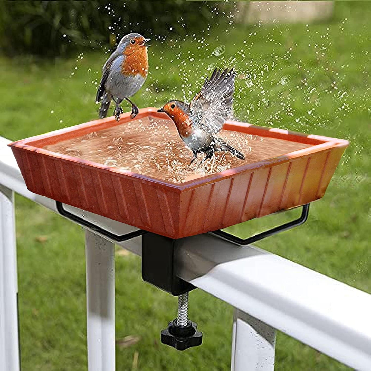 Om Craft Villa Terracotta Bird Bath (Earth Brown)