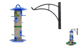 Amijivdaya Hut Bird Feeder With Wall Mount Stand (Jumbo, Blue)