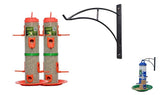 Amijivdaya Bird Feeder With Wall Mount Stand, 2 Pieces (Orange)