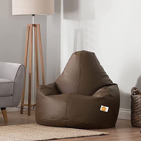 Kushuvi Bean Bag Filled With Beans & Stool (Faux Leather)