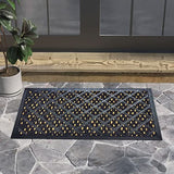 Mats Avenue Coir Rubber Door Mat Brown Color with Golden Dots (40x60cm)