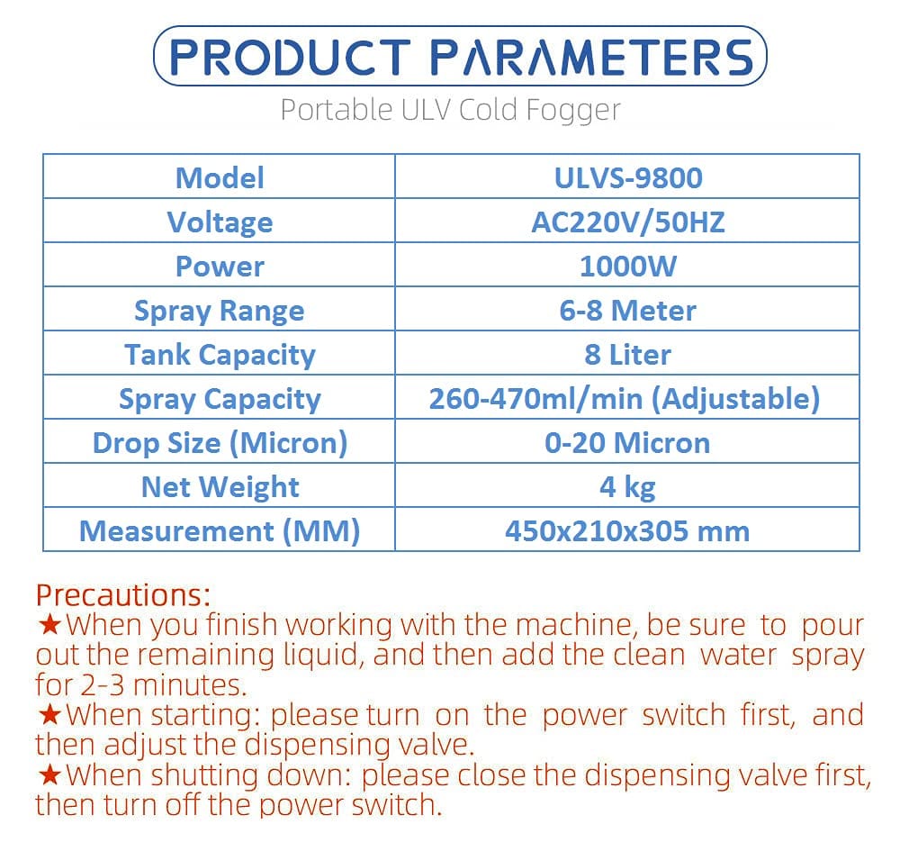 Neptune Simplify Farming Electric ULV Cold Fogging Sprayer (8L, 220v Insecticide Disinfection Machine)