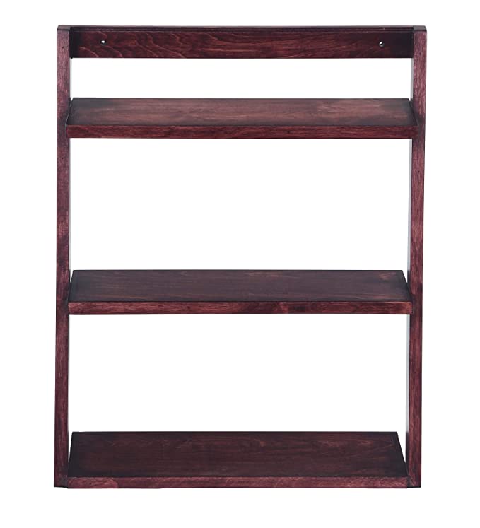 Lycka Birch Wood Wall Mounted 3 Tier Ladder Shelf