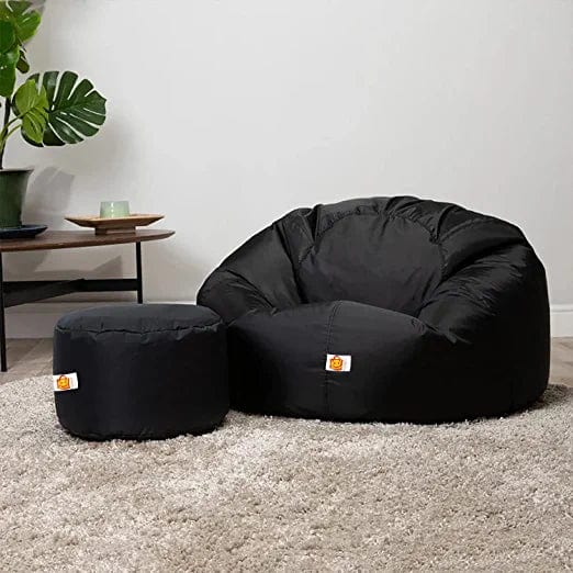 Kushuvi Bean Bag Chair & Footrest Filled with Beans